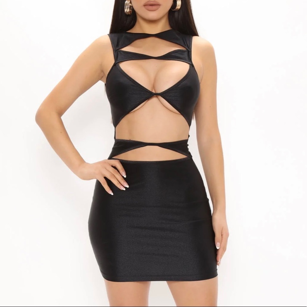 NWTs (Never Worn) Fashion Nova Black Cut Out Mini Dress